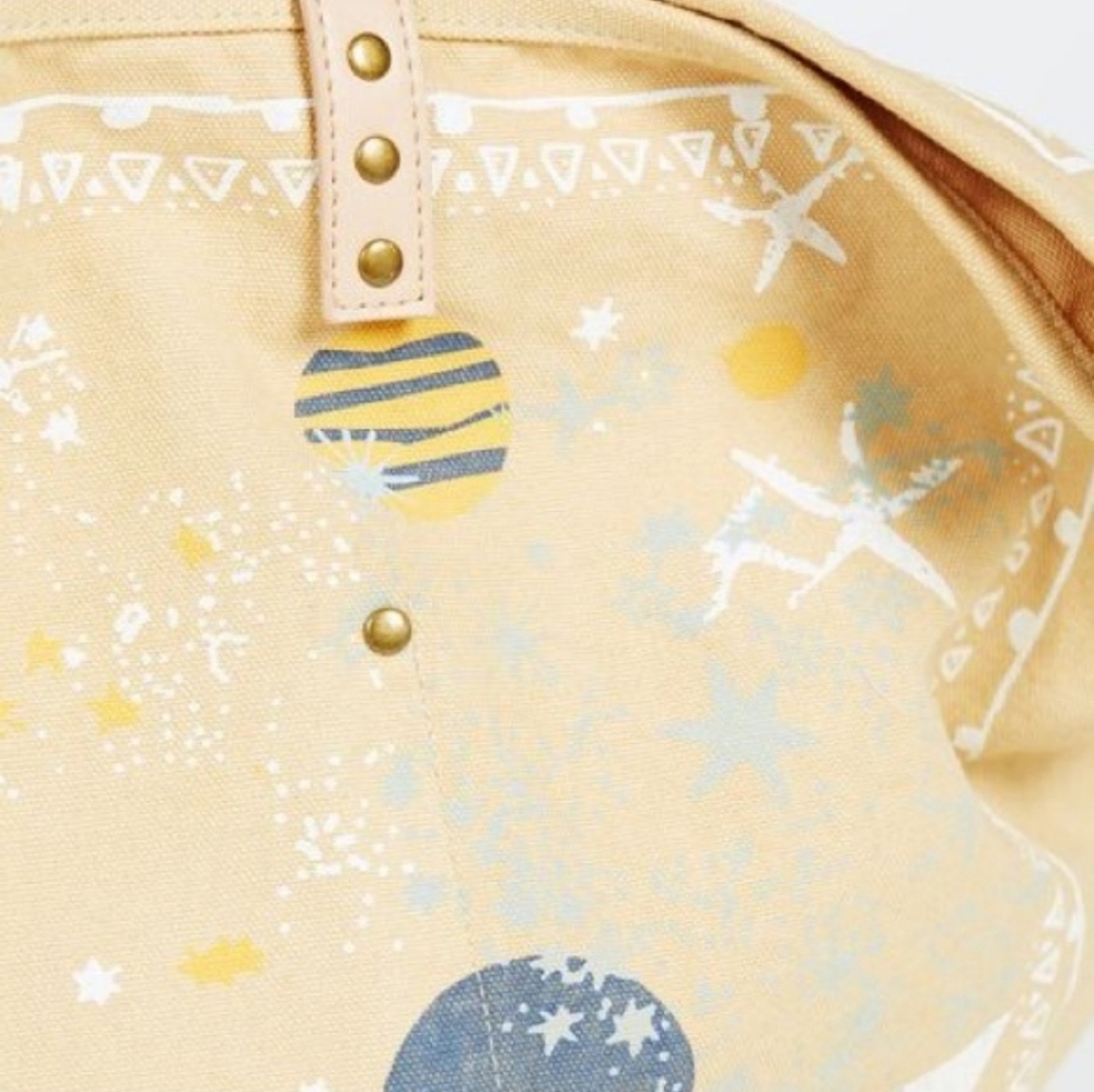 Free People Rosewood Tote Canvas Large Celestial Galaxy Print NWT - Picture 2 of 12